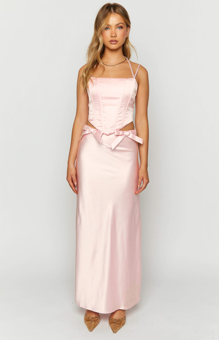 Styling Pink Satin Corset Top