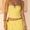 Styling Yellow Strapless Hibiscus Trim Top