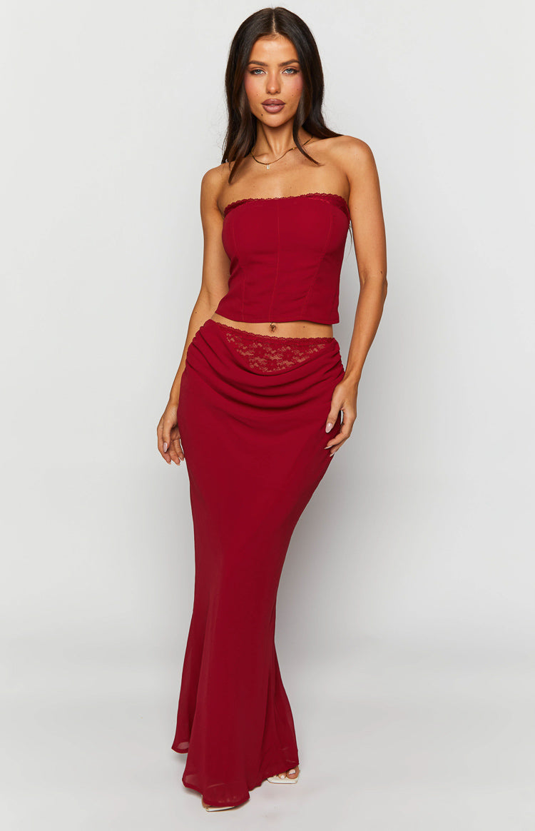 Styling Rose Red Lace Corset Top