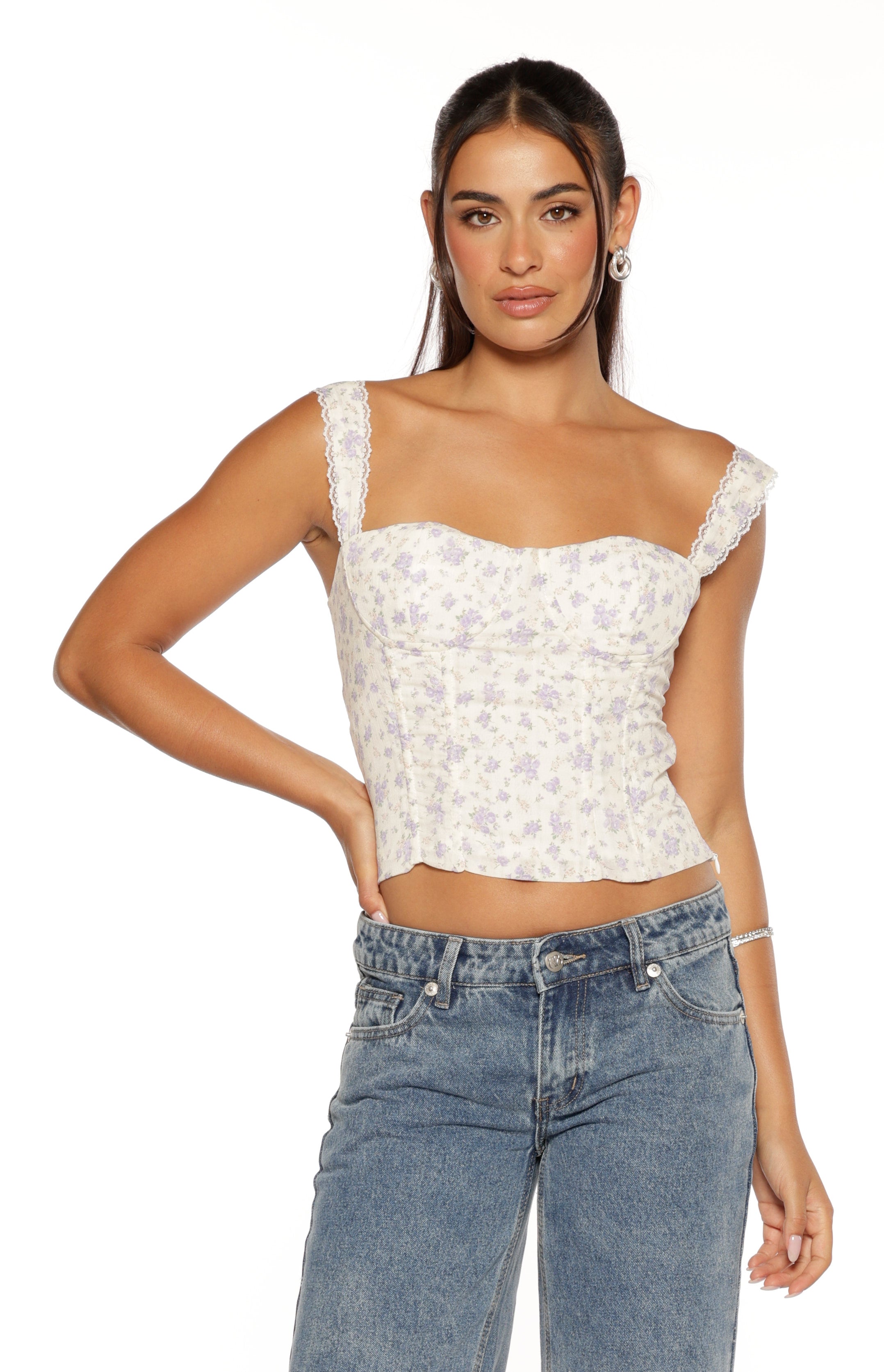 Styling Purple Floral Corset Top