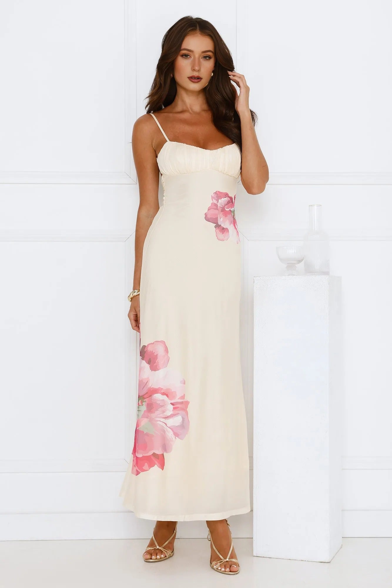 Women’s Yellow Mesh Midi Evening Dress – Elegant Sleeveless Cocktail Party Dress