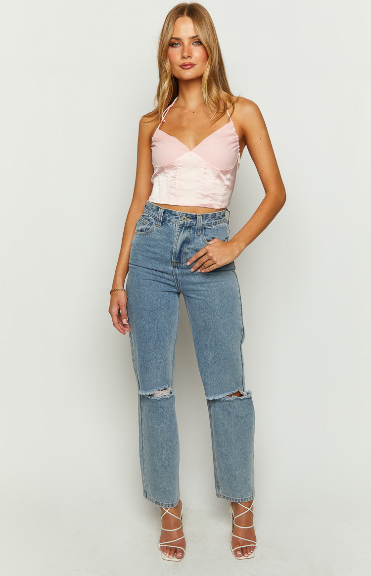Styling Pink Corset Crop Top