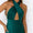 Women’s Green Satin Halter Midi Evening Dress – Elegant Cocktail Party Dress